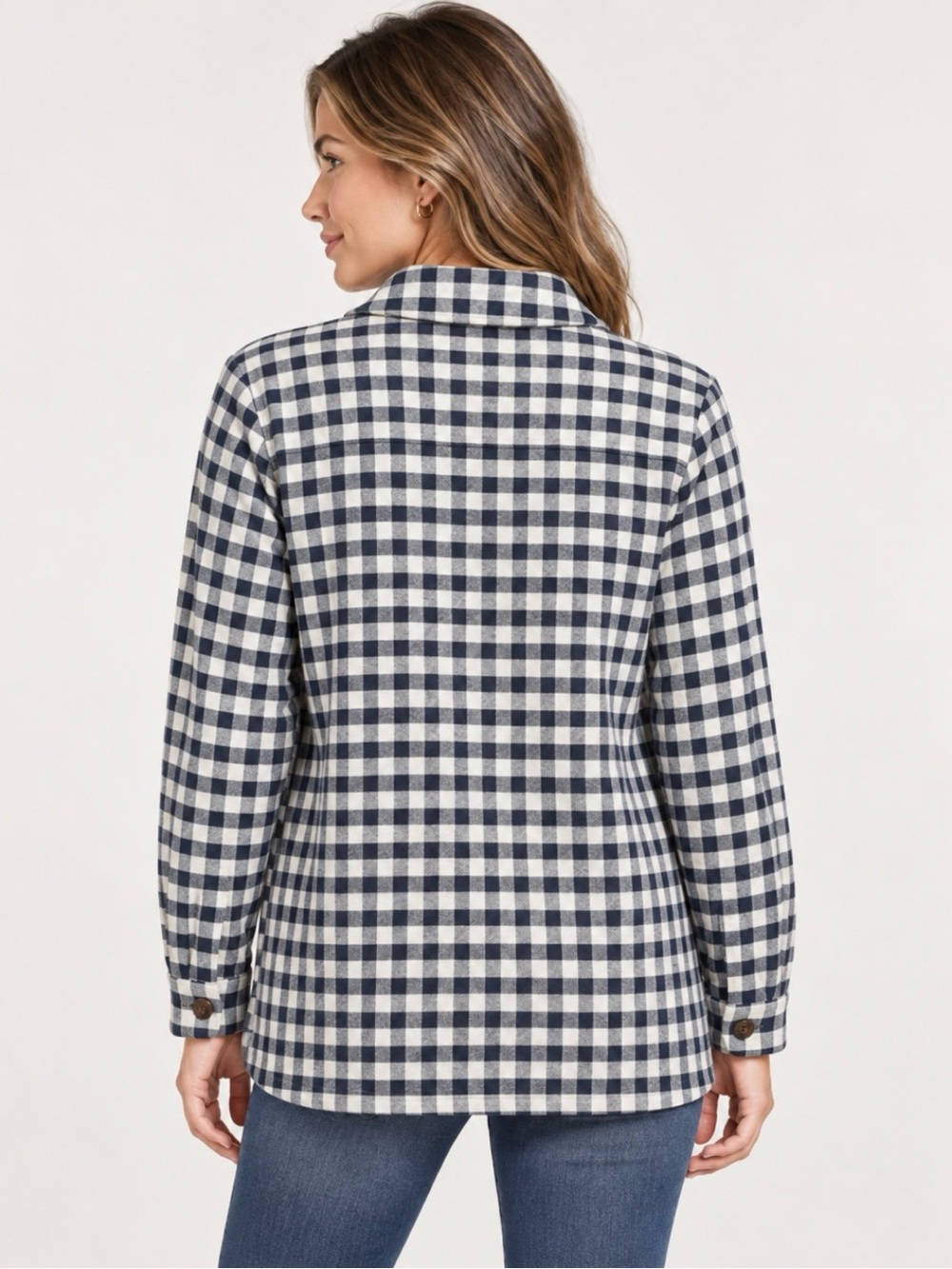 LandsEnd Womens Plus Serious Sweats Sweatshirt Shirt Jacket, Shacket - Picture 5 of 6
